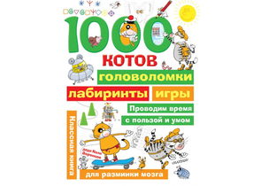Книга детская «1000 котов: головоломки, лабиринты, игры», 210×281×6,8 мм, 80 страниц