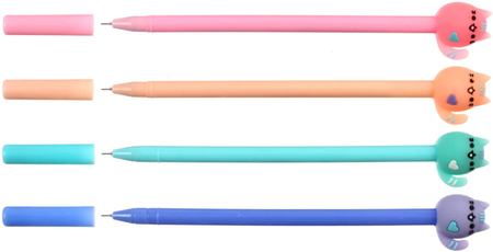 Ручка гелевая детсткая Sima-Land, корпус ассорти, стержень синий, «Кошка»