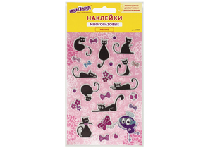 Наклейки мягкие «Юнландия», 10×15 см, с блестками, «Кошки» Наклейки мягкие «Юнландия», 10×15 см, с блестками, «Кошки»