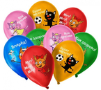 Набор шаров латексных Sima-Land, 12", 10 шт., «Три Кота. Игры во дворе», ассорти