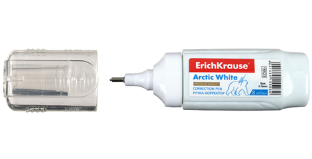 Корректирующая ручка ErichKrause Artic White, 8 мл, металлический пишущий узел