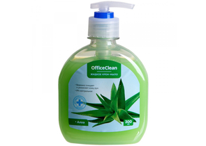 Мыло-крем жидкое OfficeClean, 300 мл, «Алоэ», антибактериальное, с дозатором