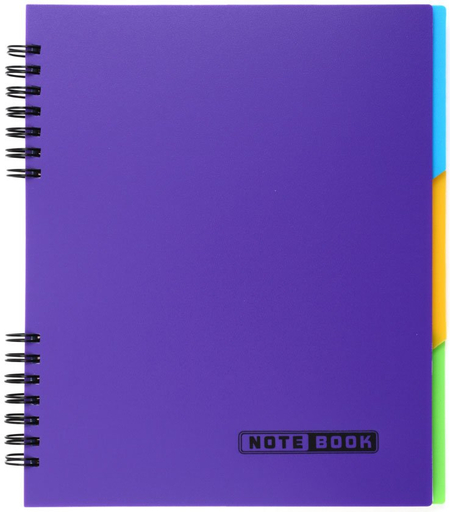 Книжка записная на гребне с разделителями Economix, 160*205 мм, 120 л., клетка, ассорти (цена за 1 шт.)