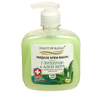 Мыло жидкое «Золотой идеал», 300 мл, с дозатором, «Глицерин и алоэ вера»