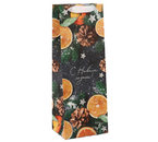 Пакет бумажный крафтовый Sima-Land, 13×35×10 см, «Новогоднее настроение» (под бутылку)