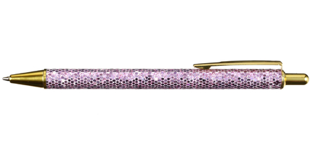 Ручка подарочная шариковая автоматическая Meshu Pink Shimmer, корпус фиолетовый с золотистым, стержень синий