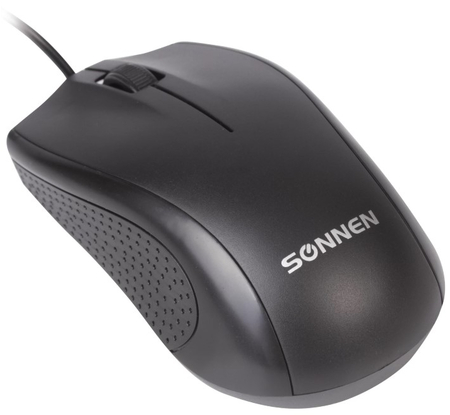 Мышь компьютерная Sonnen М-201, USB, проводная, черная