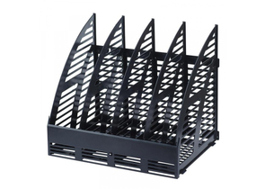 Лоток вертикальный сборный Attache, 320×285×235 мм, 4 отделения, черный