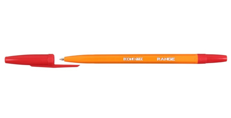 Ручка шариковая Range, корпус оранжевый, стержень красный