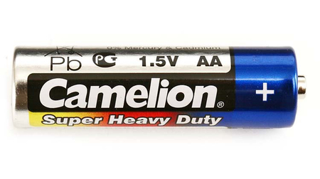 Батарейка солевая Camelion Blue Super Heavy Duty, AA, R6P, 1.5V