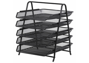 Лоток горизонтальный Brauberg Germanium 5 секций, 355×295×30 мм, черный