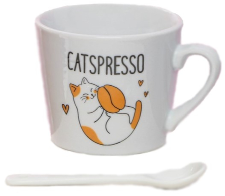 Кружка керамическая с ложкой Catspresso, 180 мл Кружка керамическая с ложкой Catspresso, 180 мл