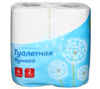 Бумага туалетная OfficeClean, 4 рулона, ширина 95 мм, 16,2 м, белая