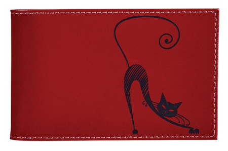 Визитница карманная Befler, 110*70 мм, однорядная на 40 визиток, «Изящная кошка», красная