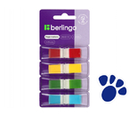 Закладки-разделители пластиковые с липким краем Berlingo, 45×12 мм, 35 л.×4 цвета, неон
