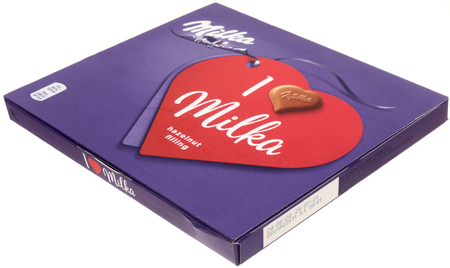 Конфеты Milka , 110 г, молочный шоколад с ореховой начинкой