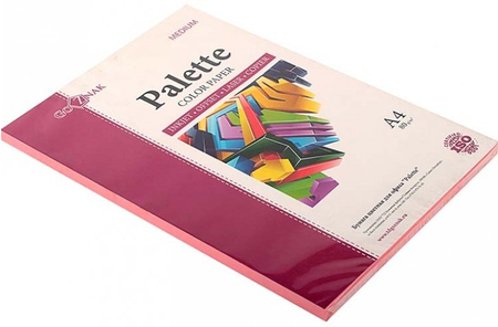 Бумага офисная цветная Palette Medium, А4 (210*297 мм), 80 г/м2, медиум, 100 л., розовая