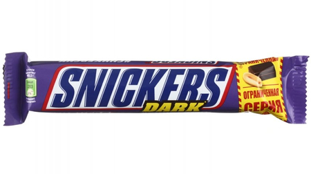 Батончик шоколадный Snickers, 81 г, Dark, с арахисом, карамелью и нугой