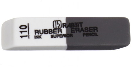 Ластик комбинированный Rabbit 110, 55*9*8 мм, белый с серым Ластик комбинированный Rabbit 110, 55*9*8 мм, белый с серым