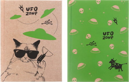 Книжка записная «Бизнес-блокнот» BG А6, 110*145 мм, 80 л., клетка, UFO Zone, ассорти Книжка записная «Бизнес-блокнот» BG А6, 110*145 мм, 80 л., клетка, UFO Zone, ассорти