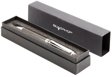 Ручка подарочная шариковая Silwerhof Karbon, корпус черный