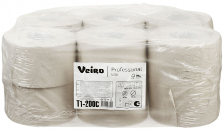Бумага туалетная Veiro Professional Lite, 12 рулонов, ширина 90 мм, серая Бумага туалетная Veiro Professional Lite, 12 рулонов, ширина 90 мм, серая