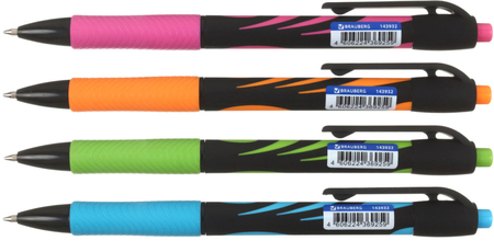Ручка шариковая автоматическая Brauberg Ultra-RT Neon, корпус ассорти, стержень синий Ручка шариковая автоматическая Brauberg Ultra-RT Neon, корпус ассорти, стержень синий