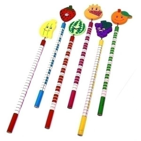 Карандаш чернографитный сувенирный детский «Эврика», твердость грифеля ТМ, «Фрукты», ассорти (цена за 1 шт.)