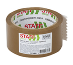 Клейкая лента упаковочная Staff, 50 мм×66 м, толщина ленты 40 мкм, коричневая