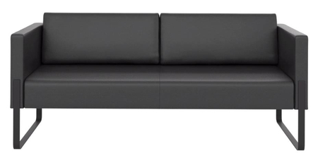 Диван офисный «Тренд», трехместный, черный (Euroline 9100) Диван офисный «Тренд», трехместный, черный (Euroline 9100)