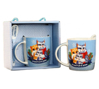 Набор керамический «С любимыми рядом», 2 предмета: кружка (350 мл), ложка