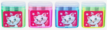 Точилка пластиковая двойная «Коты аристократы», 2 отверстия, с контейнером, ассорти