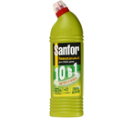 Средство чистящее для сантехники Sanfor Universal 10 в 1, 1000 мл, «Лимонная свежесть», гель, с хлором