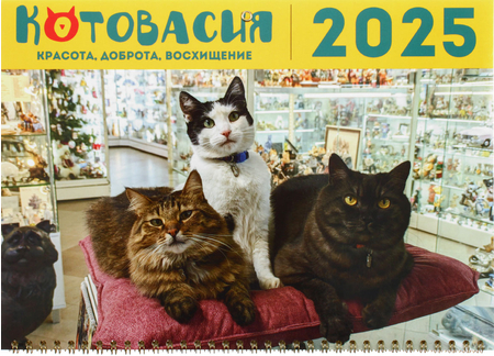 Календарь настенный трехрядный на 2025 год «Котовасия» (благотворительный), 29,5*72 см