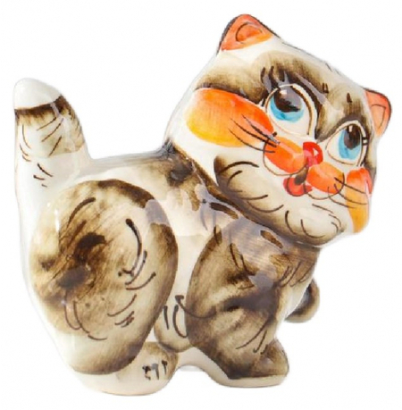 Сувенир фарфоровый «Кот Пушистик» (гжель), 9*11 см, цветной