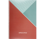 Тетрадь общая А4, 96 л. на гребне Office Style, 205×290 мм, клетка, бежевая