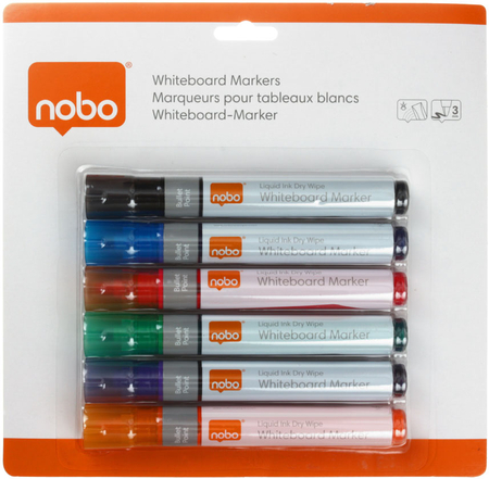 Набор маркеров для вайтбордов Nobo Liquid Ink, 6 цветов 