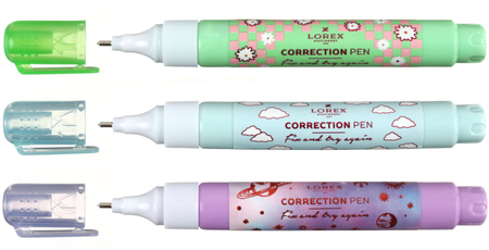 Корректирующая ручка Lorex, 9 мл, металлический пишущий узел, Horoscope, корпус - ассорти
