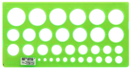 Трафарет пластиковый «Стамм», от 1 до 36 мм, трафарет окружностей, прозрачный цветной