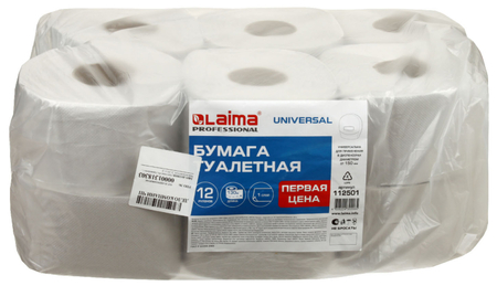Бумага туалетная Laima Professional, 12 рулонов, ширина 90 мм, белая Бумага туалетная Laima Professional, 12 рулонов, ширина 90 мм, белая