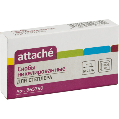 Скобы для степлеров Attache , №24/6, 1000 шт.