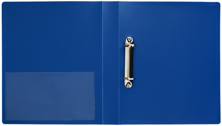 Папка пластиковая на 2-х кольцах «Бюрократ», толщина пластика 0,8 мм, синяя