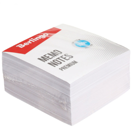 Блок бумаги для заметок «Куб» Berlingo Premium, 90*90*45 мм, непроклеенный, белый