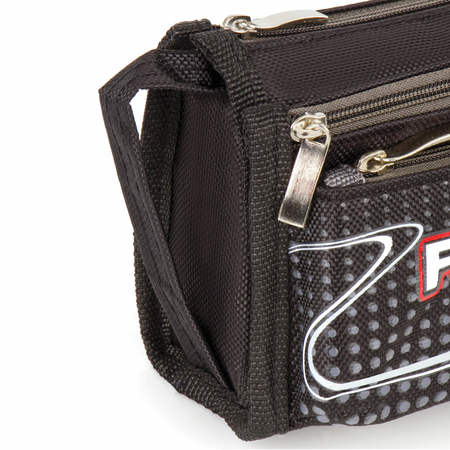 Пенал трехкамерный мягкий «Юнландия», 200*70*90 мм, «Футбол», черный