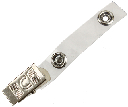 Клип для бейджа на ремешке «Комус», 10 шт., пластик + металл (без булавки)