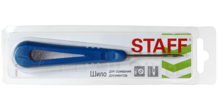 Шило канцелярское Staff Standard с ушком , длина ручки - 10 см, длина иглы - 3,5 см, ассорти Шило канцелярское Staff Standard с ушком , длина ручки - 10 см, длина иглы - 3,5 см, ассорти