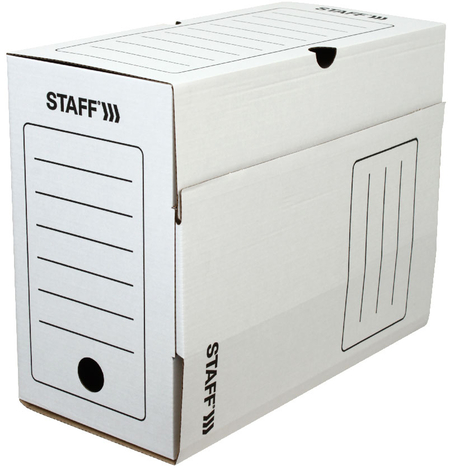 Короб архивный из гофрокартона Staff Valved, корешок 150 мм, 260*325*150 мм, белый Короб архивный из гофрокартона Staff Valved, корешок 150 мм, 260*325*150 мм, белый