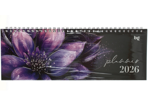 Планинг датированный на гребне на 2026 год BG, 285×100 мм, 64 л., «Цветочный принт»