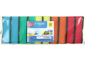 Губки для посуды OfficeClean, 90×65×27 мм, 10 шт., Maxi