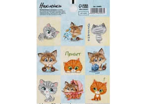 Наклейки с раскраской на обороте «Котята», 11×16 см Наклейки с раскраской на обороте «Котята», 11×16 см